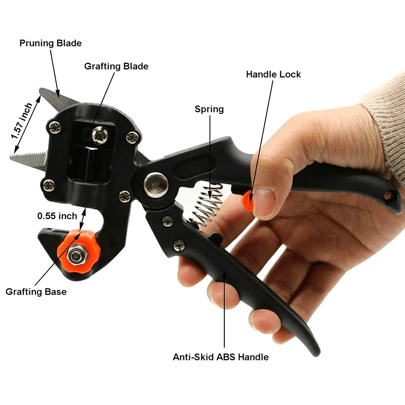 Grafting Tool Set Chrome-Plated Steel Omega U V Blades