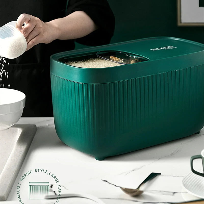 Grain Storage Container Two Compartments Stackable 11 lb Capacity