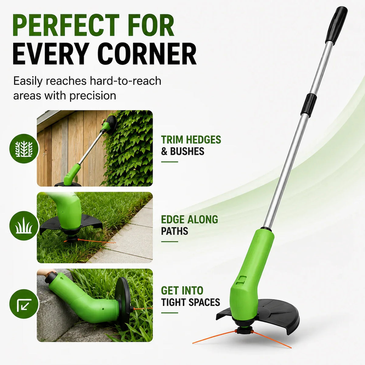 Grass Trimmer Cordless Lightweight Adjustable Cutting Head