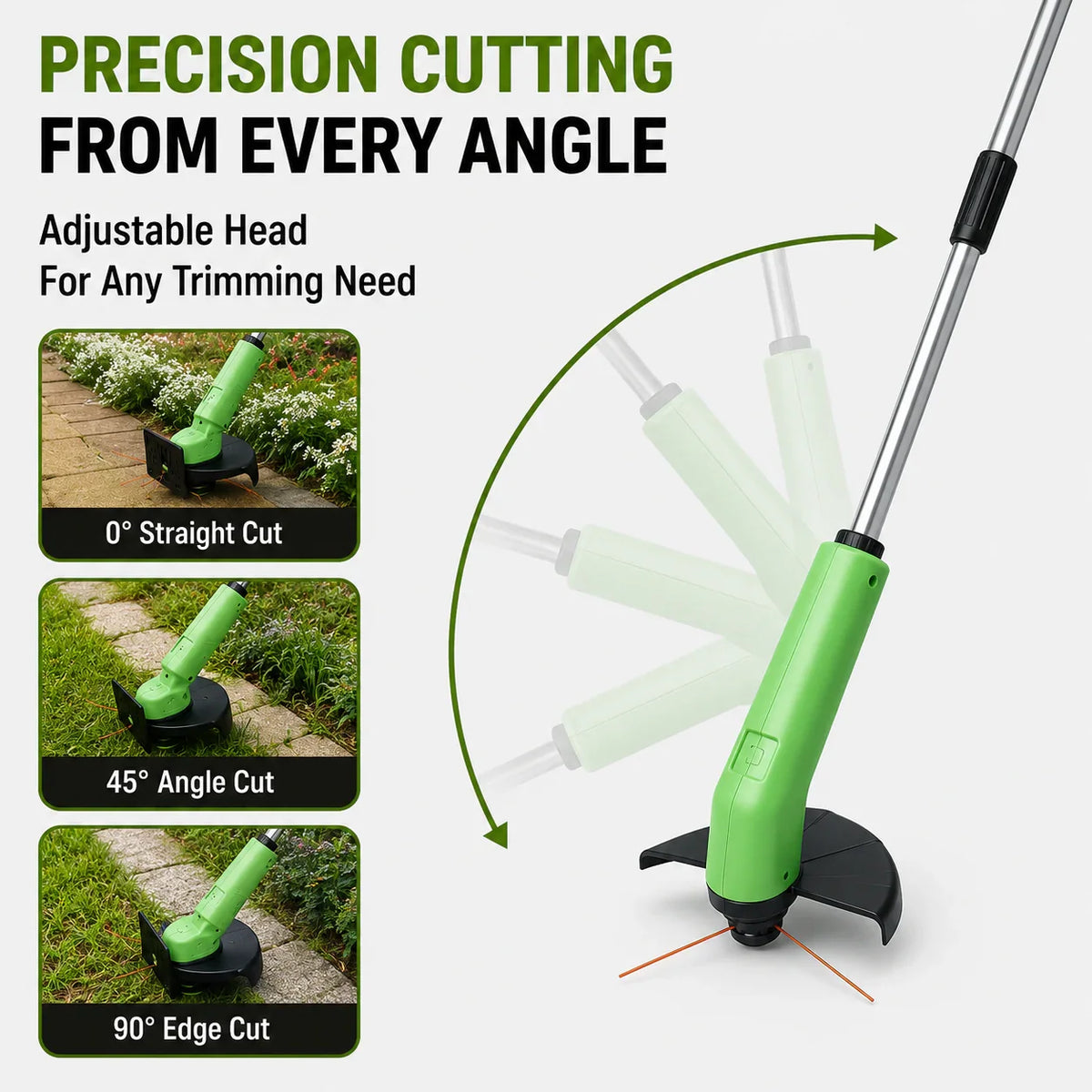 Grass Trimmer Cordless Lightweight Adjustable Cutting Head