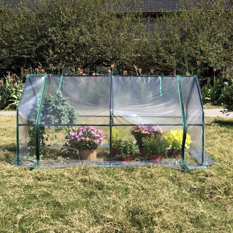 Greenhouse Clear Cover Zippered Entry Ventilation