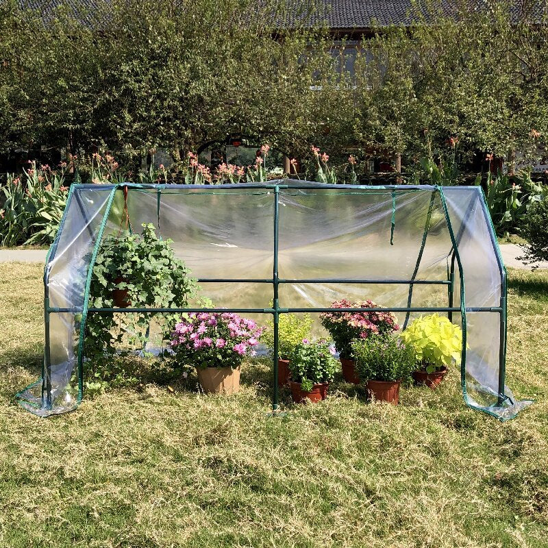 Greenhouse Clear Cover Zippered Entry Ventilation