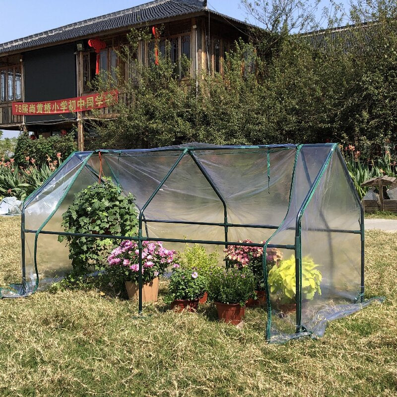 Greenhouse Clear Cover Zippered Entry Ventilation