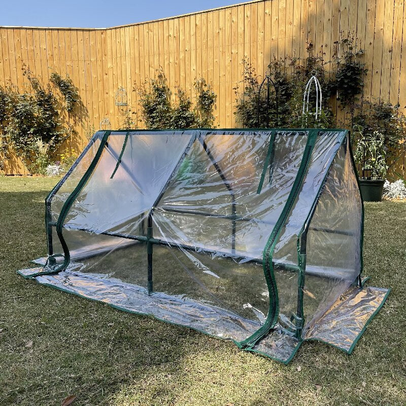 Greenhouse Clear Cover Zippered Entry Ventilation