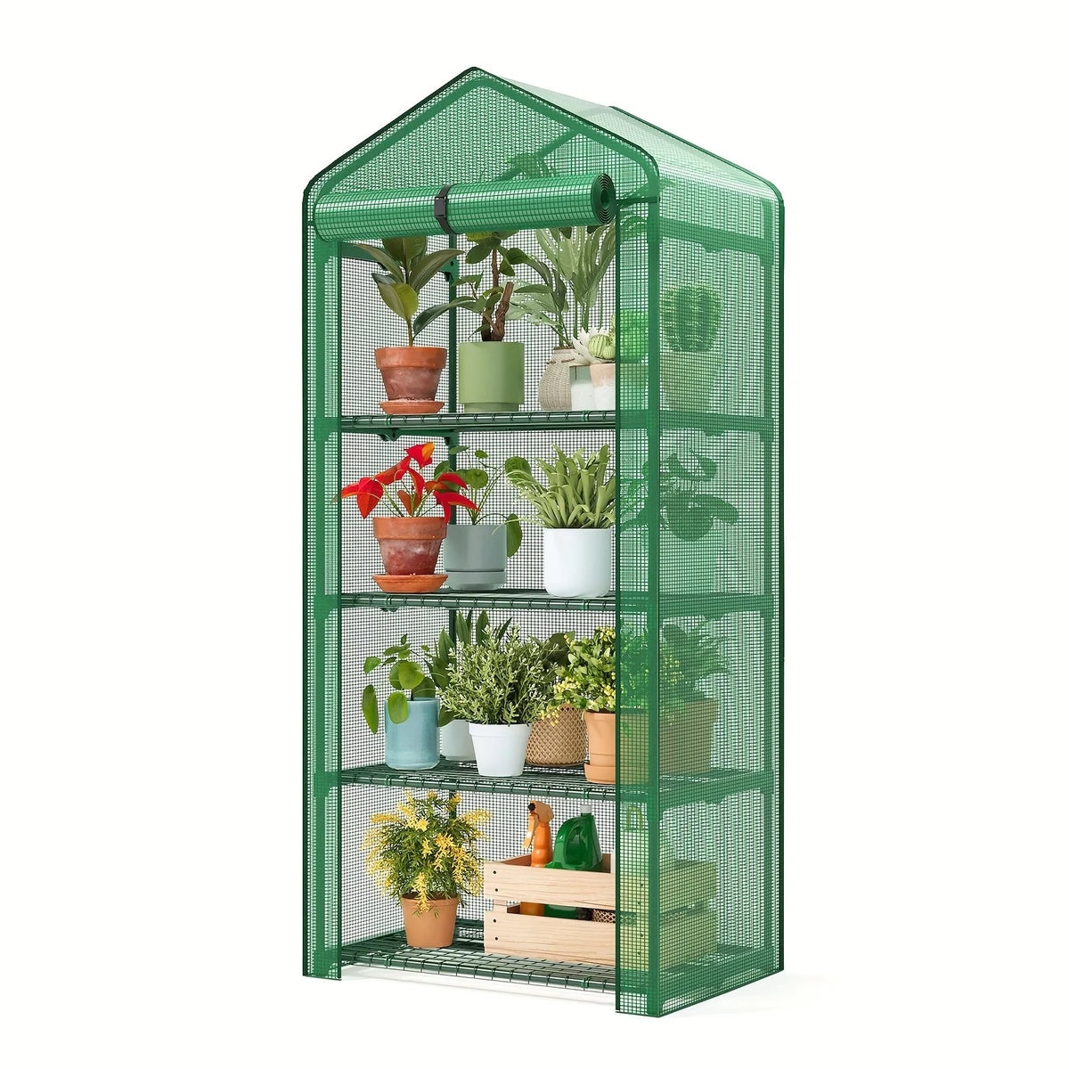 Greenhouse Portable Lockable Wheels & Removable Shelves