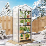 Greenhouse Portable Lockable Wheels & Removable Shelves