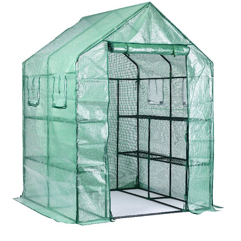 Greenhouse Portable Weather-Resistant Transparent Cover Double-Zippered Doors
