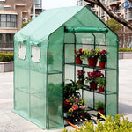 Greenhouse Portable Weather-Resistant Transparent Cover Double-Zippered Doors