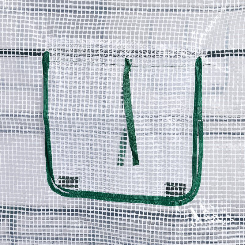 Greenhouse Portable Weather-Resistant Transparent Cover Double-Zippered Doors