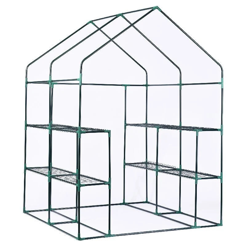 Greenhouse Portable Weather-Resistant Transparent Cover Double-Zippered Doors