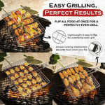 Grill Basket Foldable Stainless Steel Locking Handle