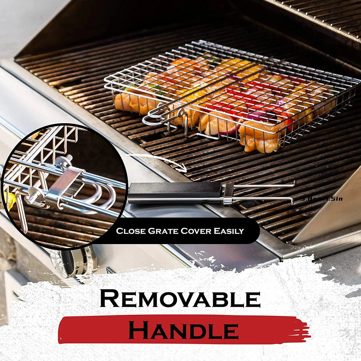 Grill Basket Foldable Stainless Steel Locking Handle