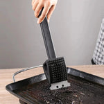 Grill Brush 3-in-1 Steel Bristles Scraper & Sponge