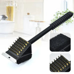 Grill Brush 3-in-1 Steel Bristles Scraper & Sponge