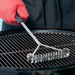 Grill Brush Long Handle Stainless Steel Bristles Non-Slip Grip