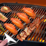 Grill Skewer Set Three-Prong Pull-Release 9 Inch Stainless Steel