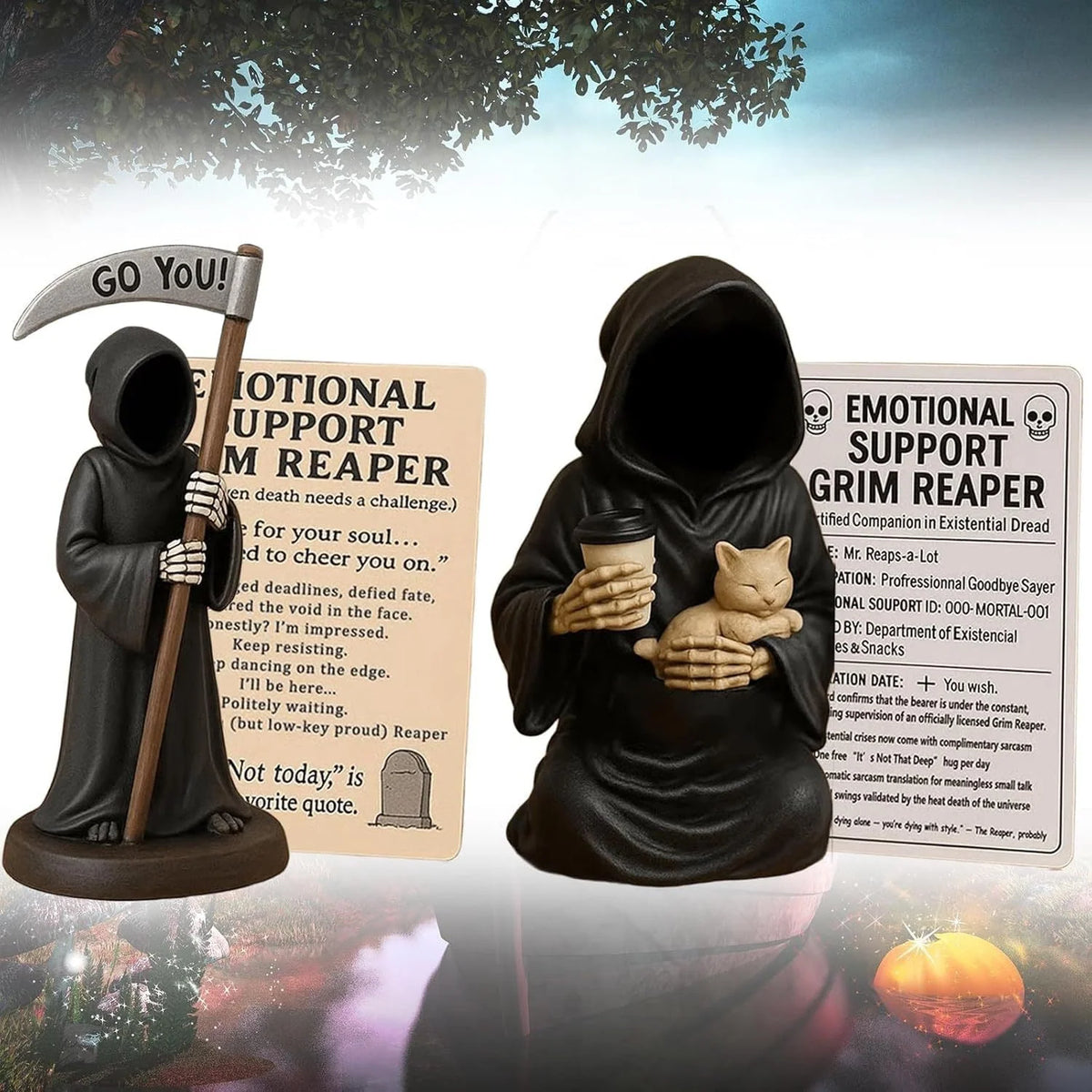 Grim Reaper Figurine Gothic Hand-Painted Resin