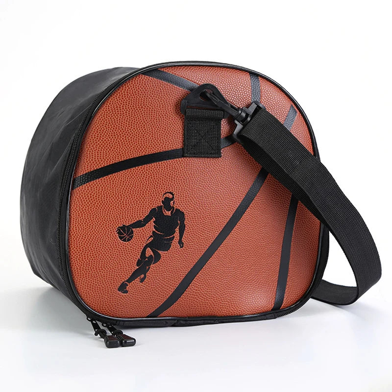 Gym Bag Basketball-Inspired Faux Leather Water-Resistant