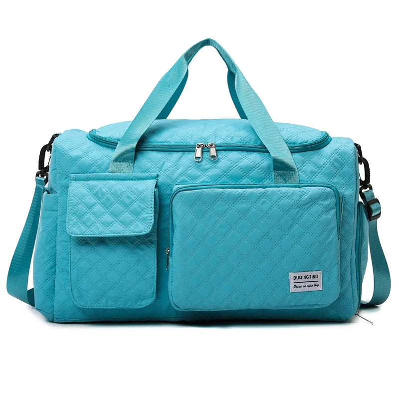 Gym Bag Tear-Resistant Fabric Multiple Pockets & Shoe Compartment