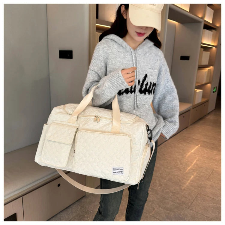 Gym Bag Tear-Resistant Fabric Multiple Pockets & Shoe Compartment