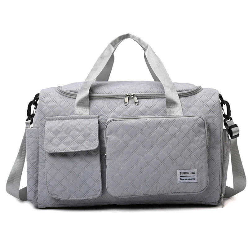 Gym Bag Tear-Resistant Fabric Multiple Pockets & Shoe Compartment