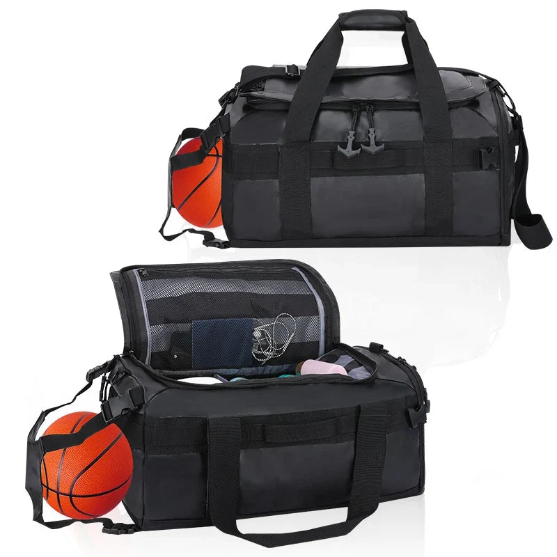 Gym Duffel Bag Large Capacity Shoe Pocket Water-Resistant