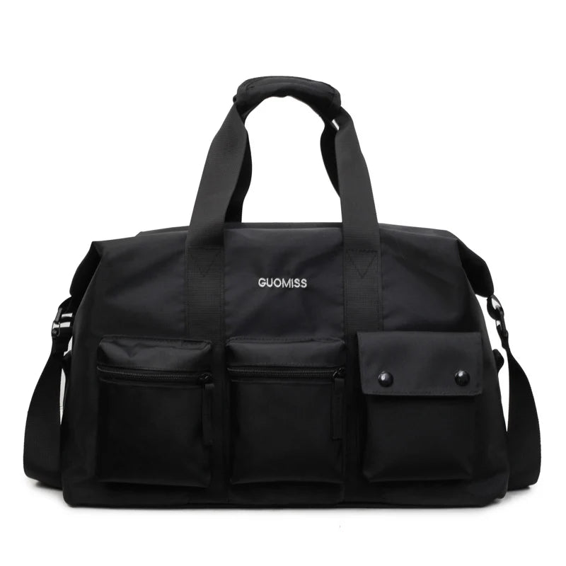 Gym Duffel Bag Large Capacity Zippered Pockets & Padded Strap