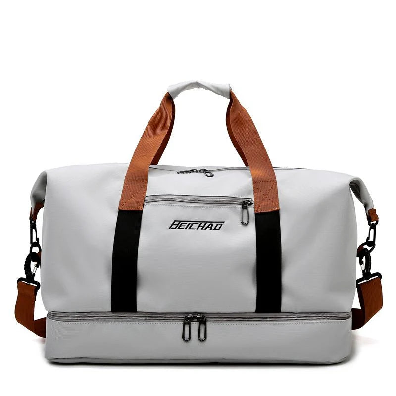 Gym Duffel Bag Water-Resistant Shoe Compartment Padded Shoulder Strap