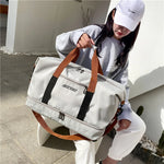 Gym Duffel Bag Water-Resistant Shoe Compartment Padded Shoulder Strap