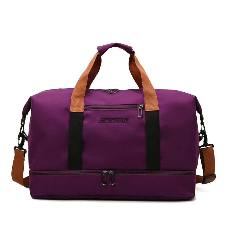 Gym Duffel Bag Water-Resistant Shoe Compartment Padded Shoulder Strap