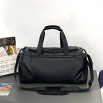 Gym Duffel Bag Water-Resistant Shoe Pocket Removable Adjustable Strap
