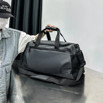 Gym Duffel Bag Water-Resistant Shoe Pocket Removable Adjustable Strap