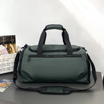 Gym Duffel Bag Water-Resistant Shoe Pocket Removable Adjustable Strap