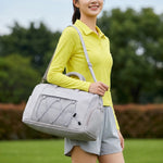 Gym Duffle Bag Large Capacity Shoe Compartment Weather-Resistant Fabric