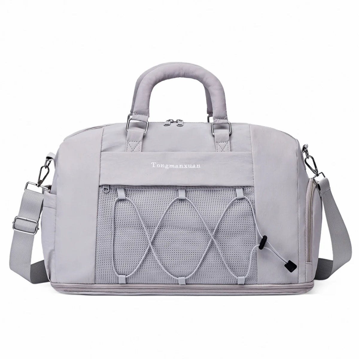 Gym Duffle Bag Large Capacity Shoe Compartment Weather-Resistant Fabric