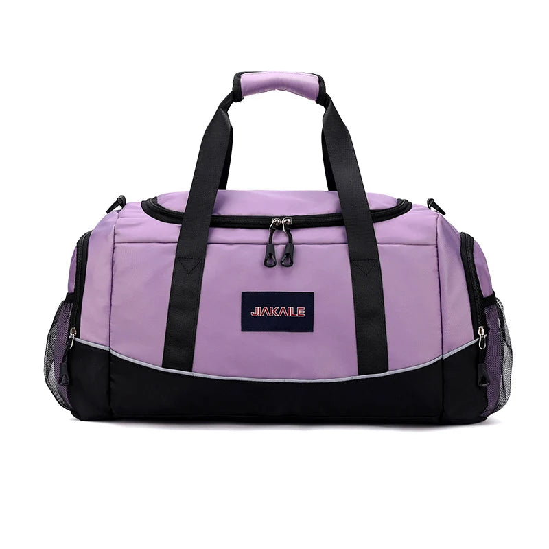Gym Duffle Bag Tear-Resistant Fabric Multiple Zipped Pockets