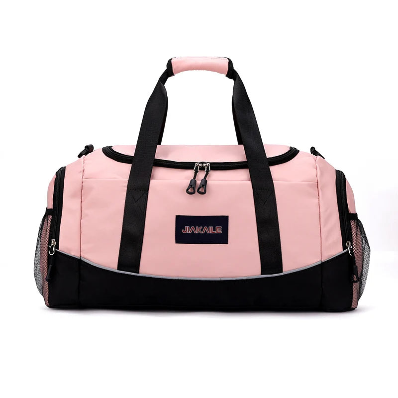 Gym Duffle Bag Tear-Resistant Fabric Multiple Zipped Pockets