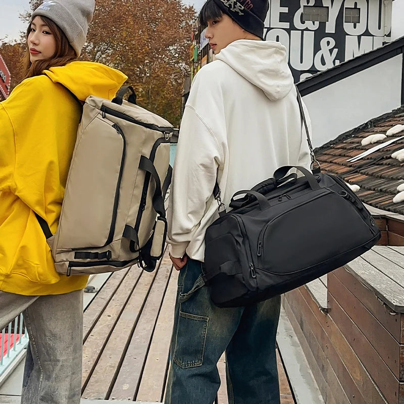 Gym Duffle Bag Water-Resistant Multiple Pockets Adjustable Shoulder Strap