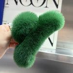 Hair Claw Clip Plush Faux Fur Secure Hold