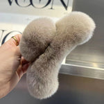 Hair Claw Clip Plush Faux Fur Secure Hold