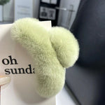 Hair Claw Clip Plush Faux Fur Secure Hold