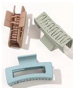 Hair Claw Clips Non-Slip Soft-Touch Set of 3