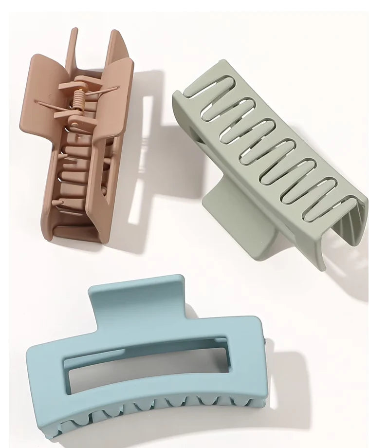 Hair Claw Clips Non-Slip Soft-Touch Set of 3