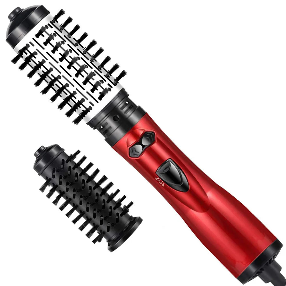 Hair Dryer Brush 360° Rotating Tourmaline Ceramic Interchangeable Heads