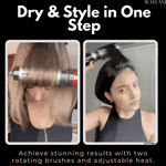 Hair Dryer Brush 360° Rotating Tourmaline Ceramic Interchangeable Heads
