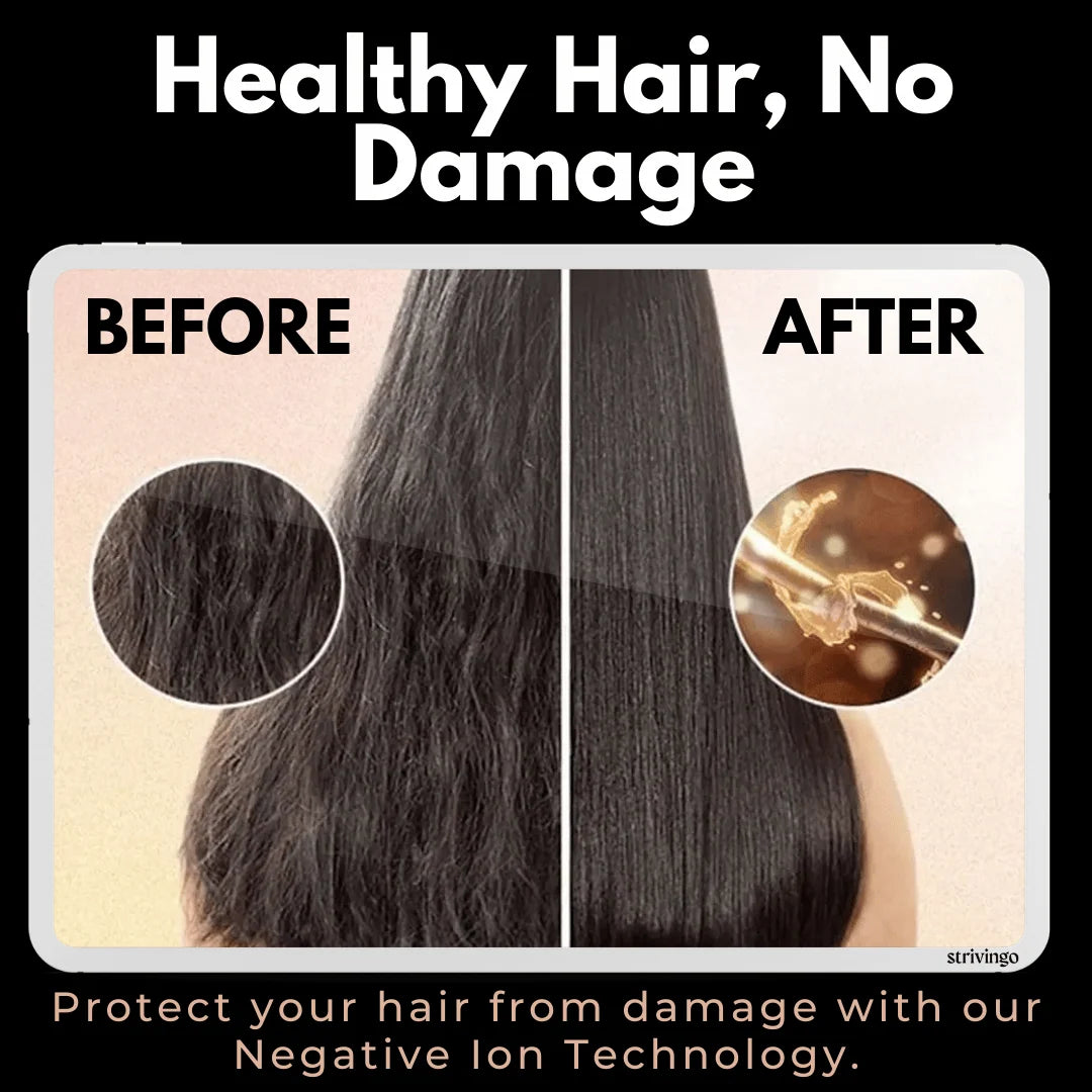 Hair Dryer Brush 360° Rotating Tourmaline Ceramic Interchangeable Heads