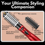 Hair Dryer Brush 360° Rotating Tourmaline Ceramic Interchangeable Heads