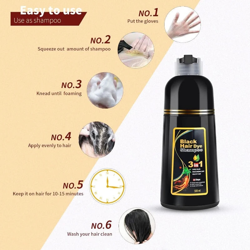 Hair Dye Shampoo Gray Coverage One Wash