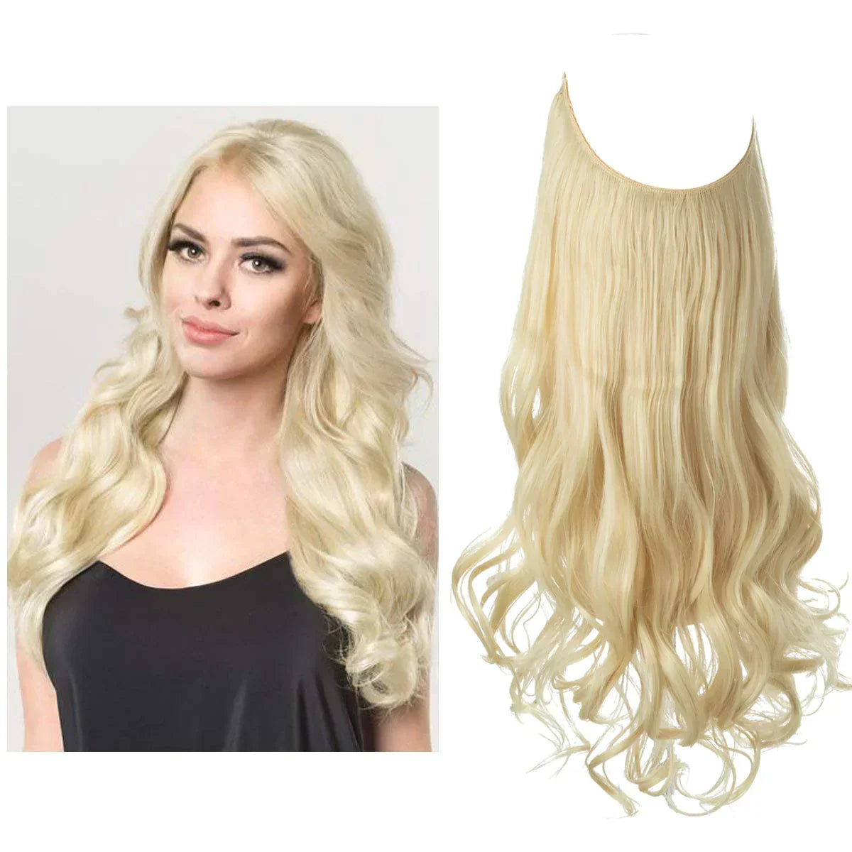 Hair Extensions 100% Human Hair Natural Wave Heat-Stylable