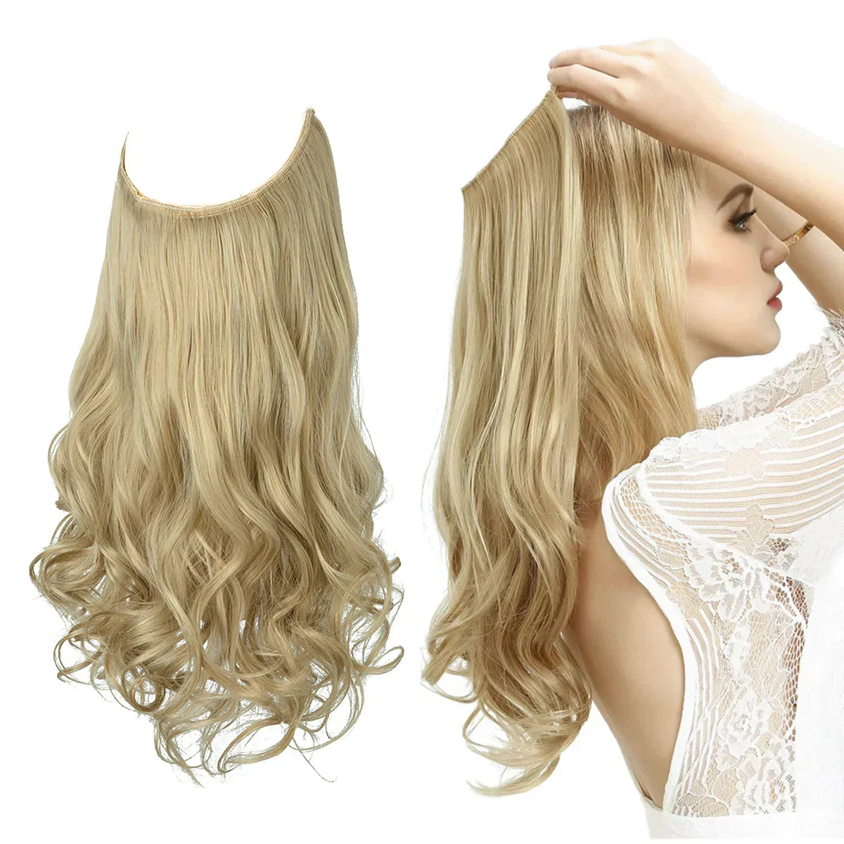 Hair Extensions 100% Human Hair Natural Wave Heat-Stylable